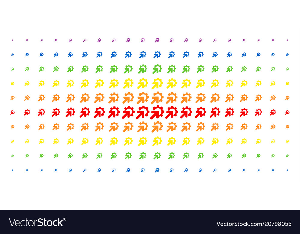 Gear integration spectrum halftone matrix vector image Gear integration spectrum halftone matrix