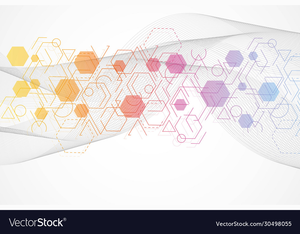 Hexagonal abstract background big data vector image Hexagonal abstract background big data