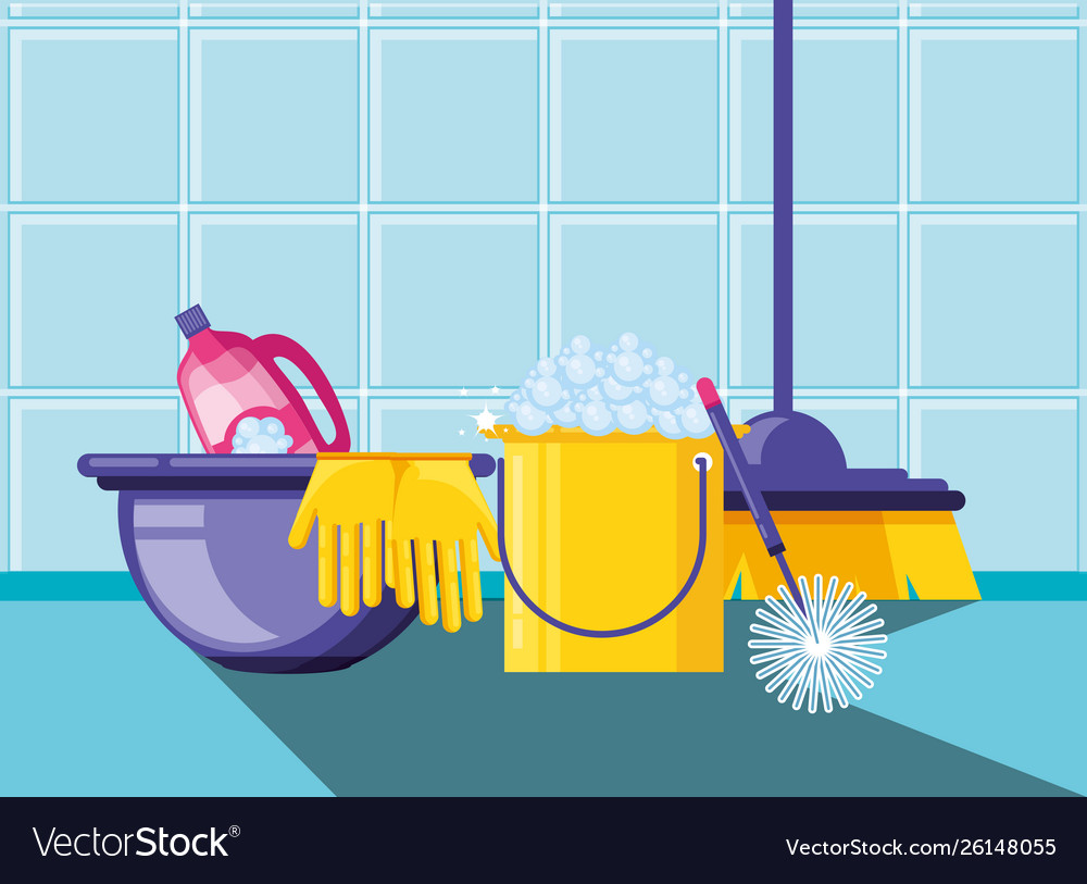 Housekeeping tools with set icons