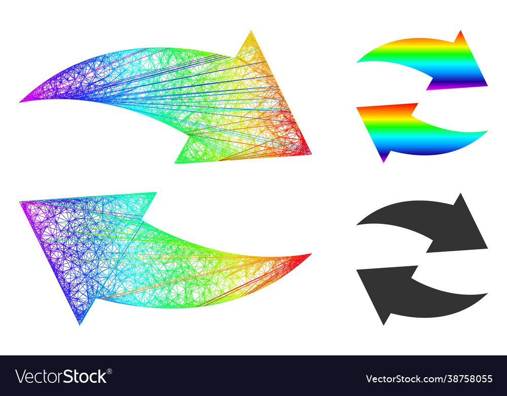 Rainbow net gradient exchange arrows icon vector image Rainbow net gradient exchange arrows icon