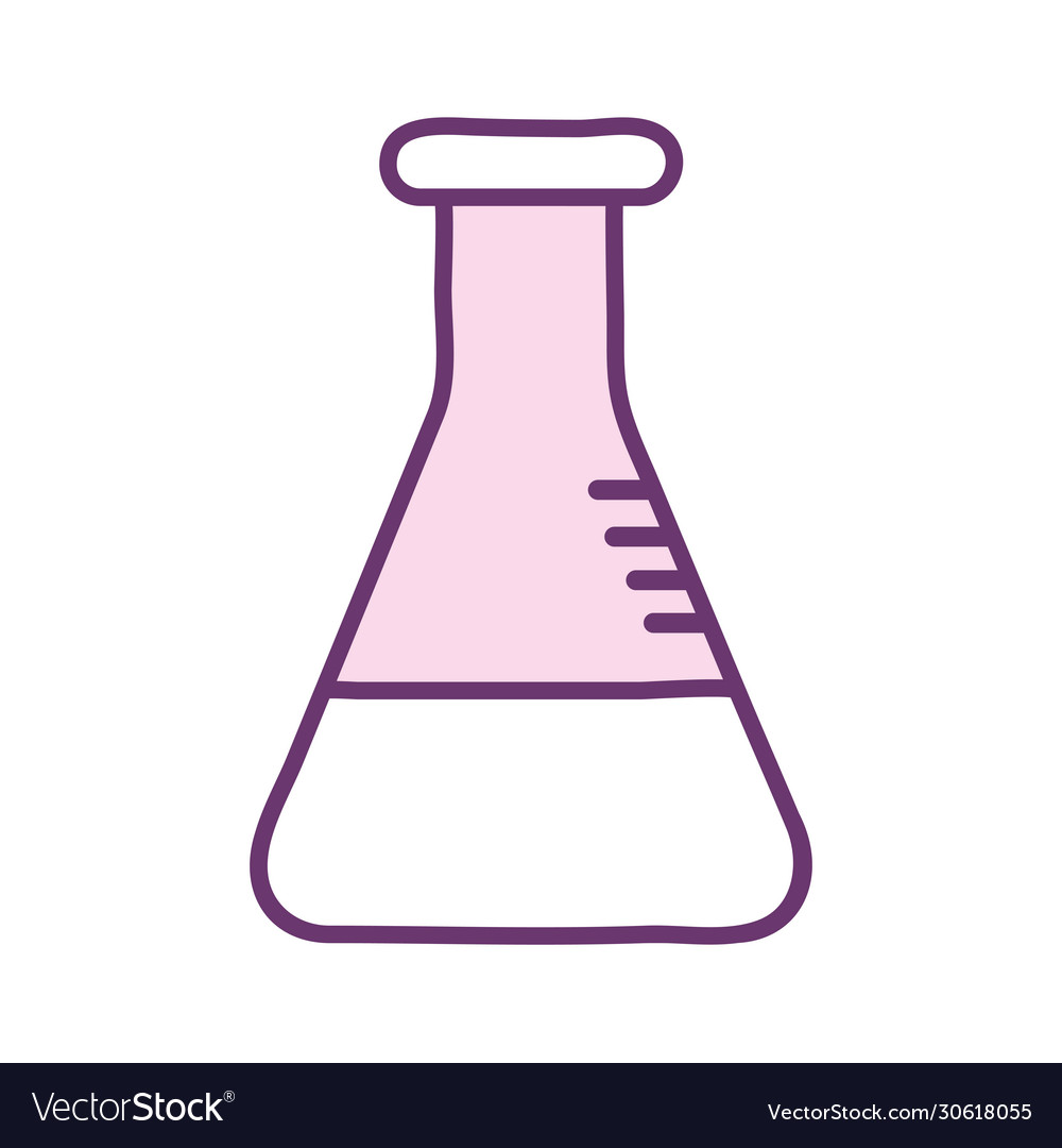 Science flask line style icon design