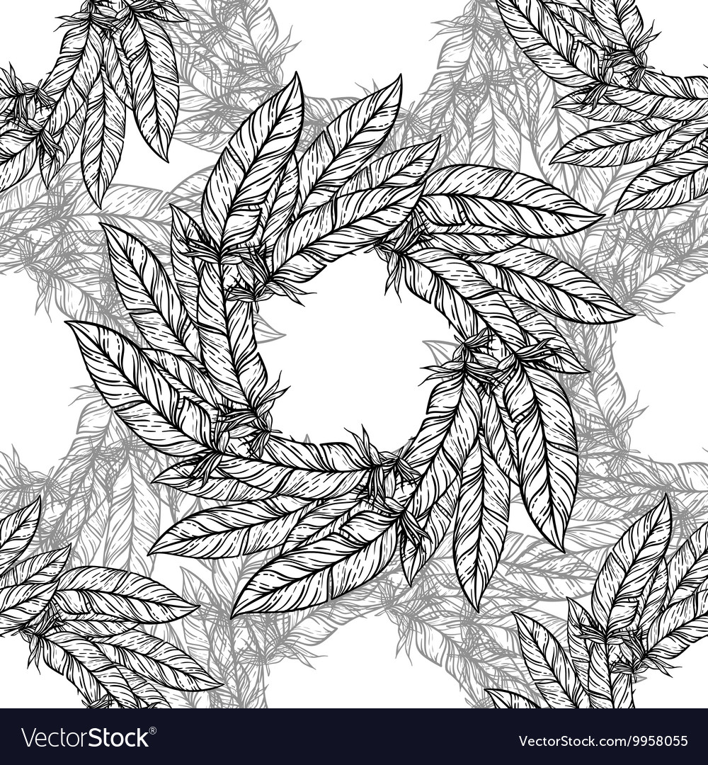Seamless pattern in boho style round kaleidoscope