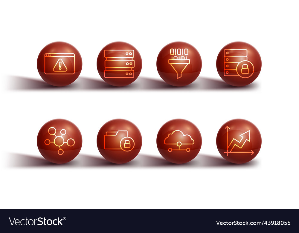 Set line browser with exclamation mark mind map vector image Set line browser with exclamation mark mind map