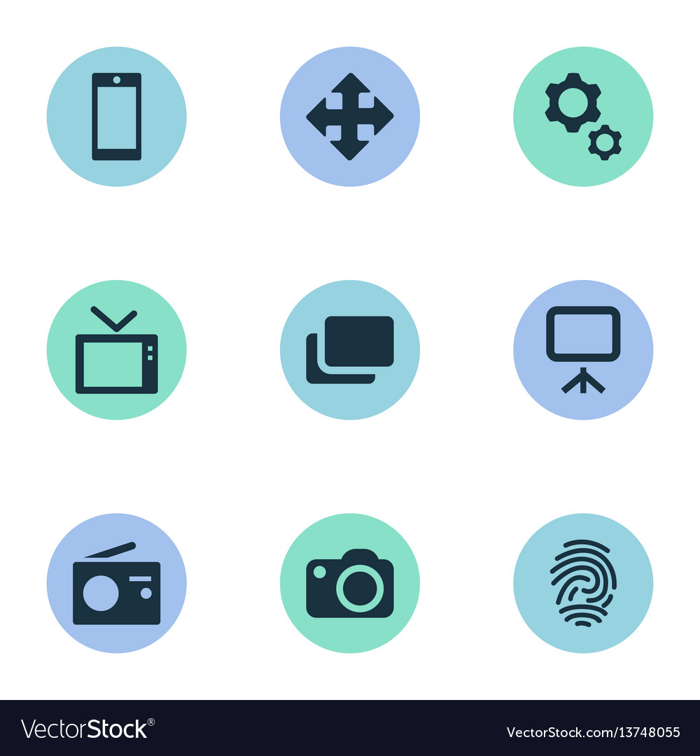 Set of simple hardware icons