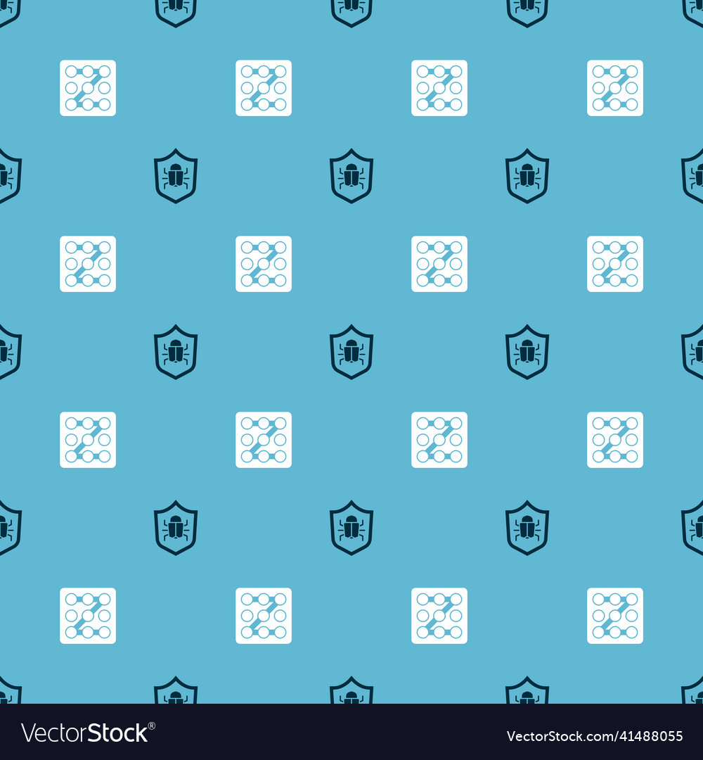 Set system bug and graphic password protection vector image Set system bug and graphic password protection