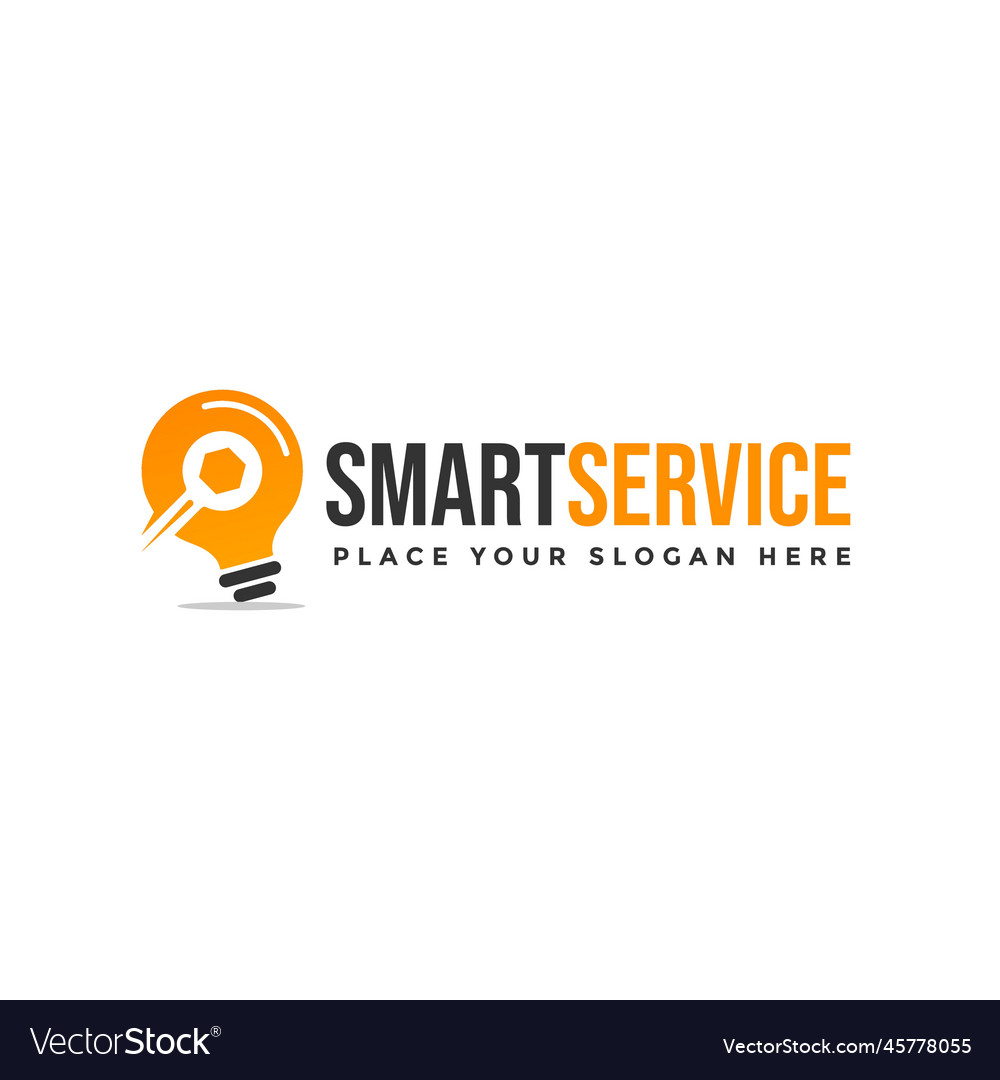 Smart service logo template this design use bulb