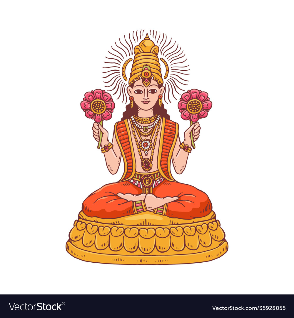 Surya indian god sun for pongal festival Vector Image