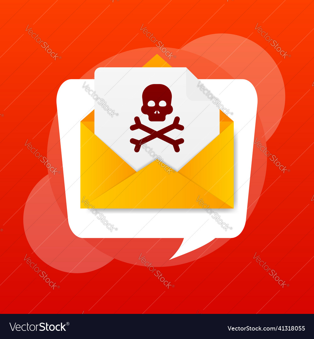 Virus message in flat style design vector image Virus message in flat style design