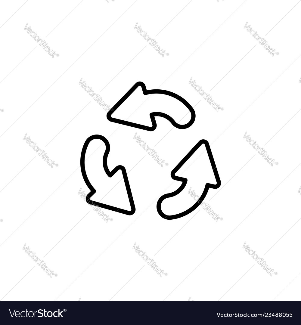 Web line icon refresh three circular arrows vector image Web line icon refresh three circular arrows