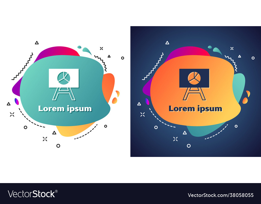 White board with graph chart icon isolated vector image White board with graph chart icon isolated