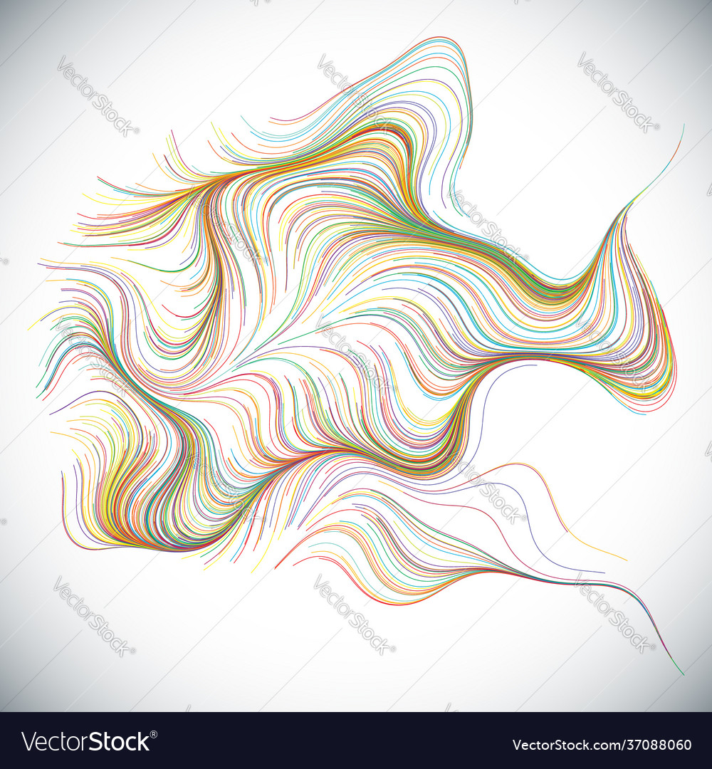 Abstract render random wavy curvy writhe lines