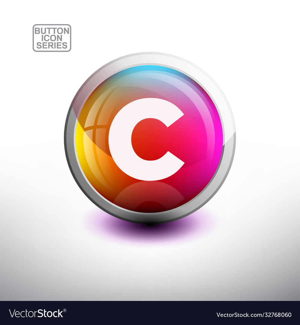 Alphabet in glossy button for web icon