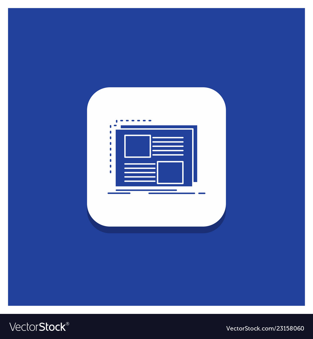Blue round button for content design frame page vector image Blue round button for content design frame page