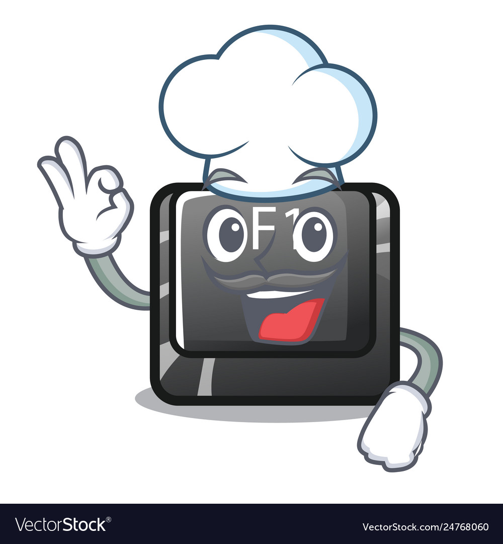 Chef button f1 in shape character vector image Chef button f1 in shape character