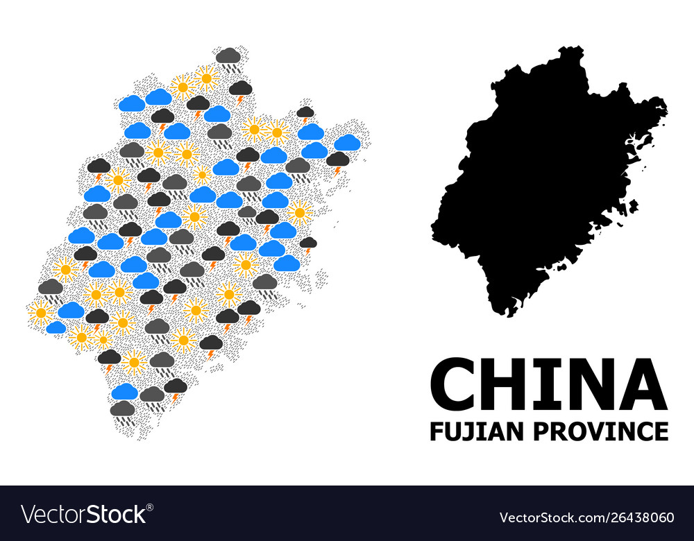 Climate collage map fujian province