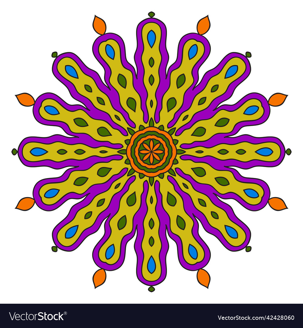 Cute mandala ornamental round doodle flower