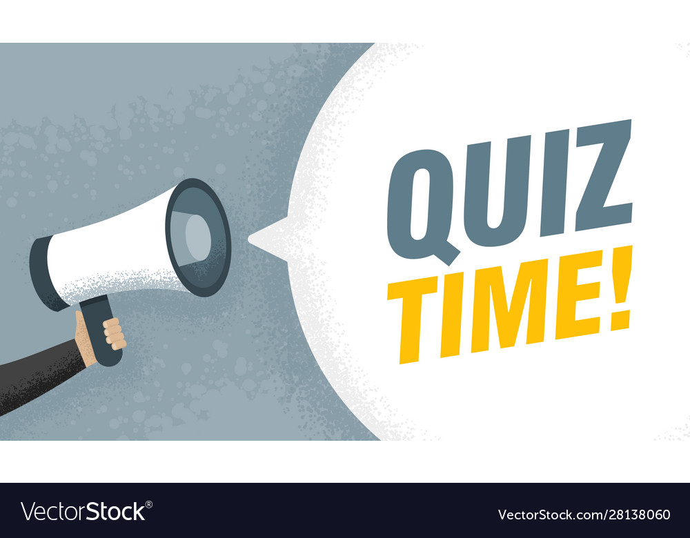 Megaphone banner isolated on white background - Quiz time. Vector  illustration., Stock vector