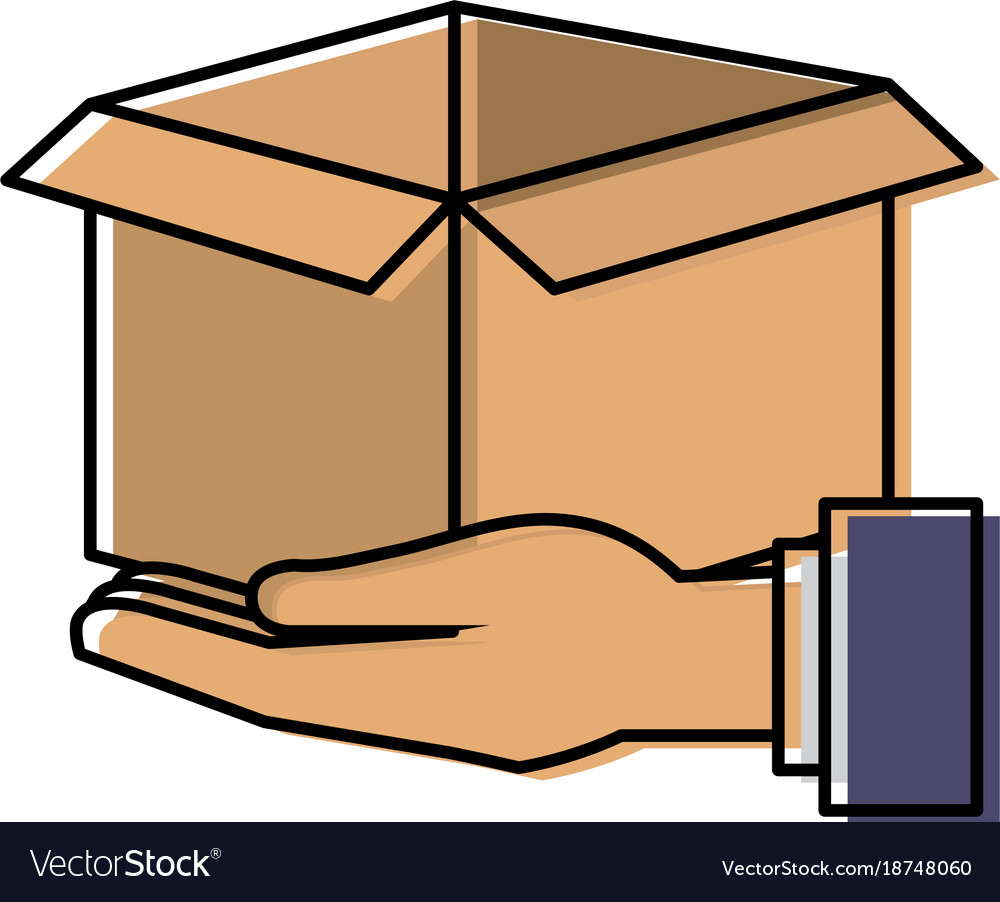 Hands with carton box