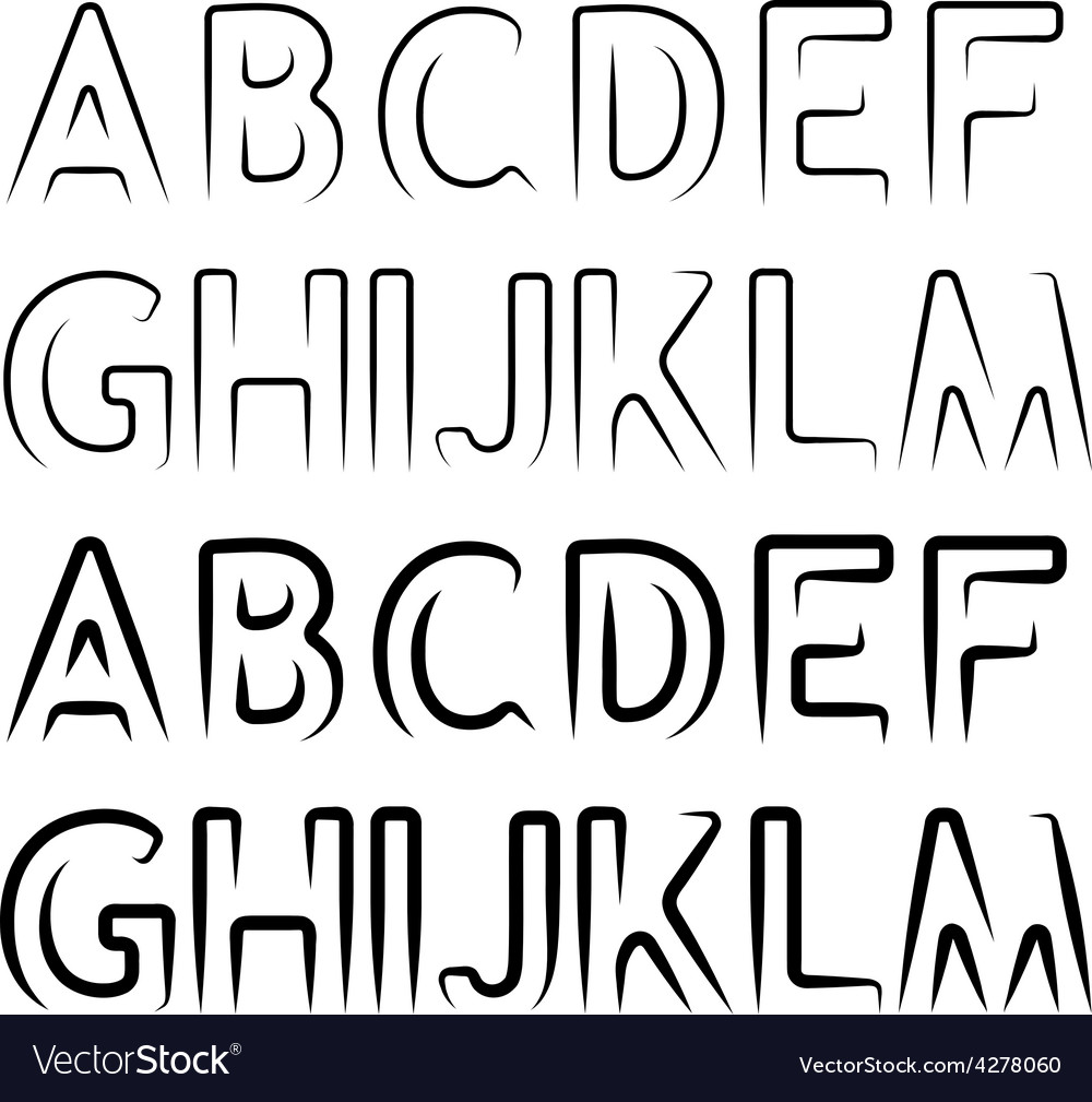 Minimal contour alphabet font - part 1