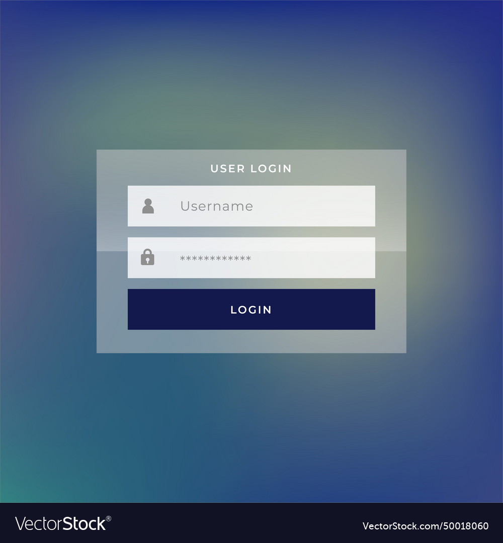 Modern login form template for website access