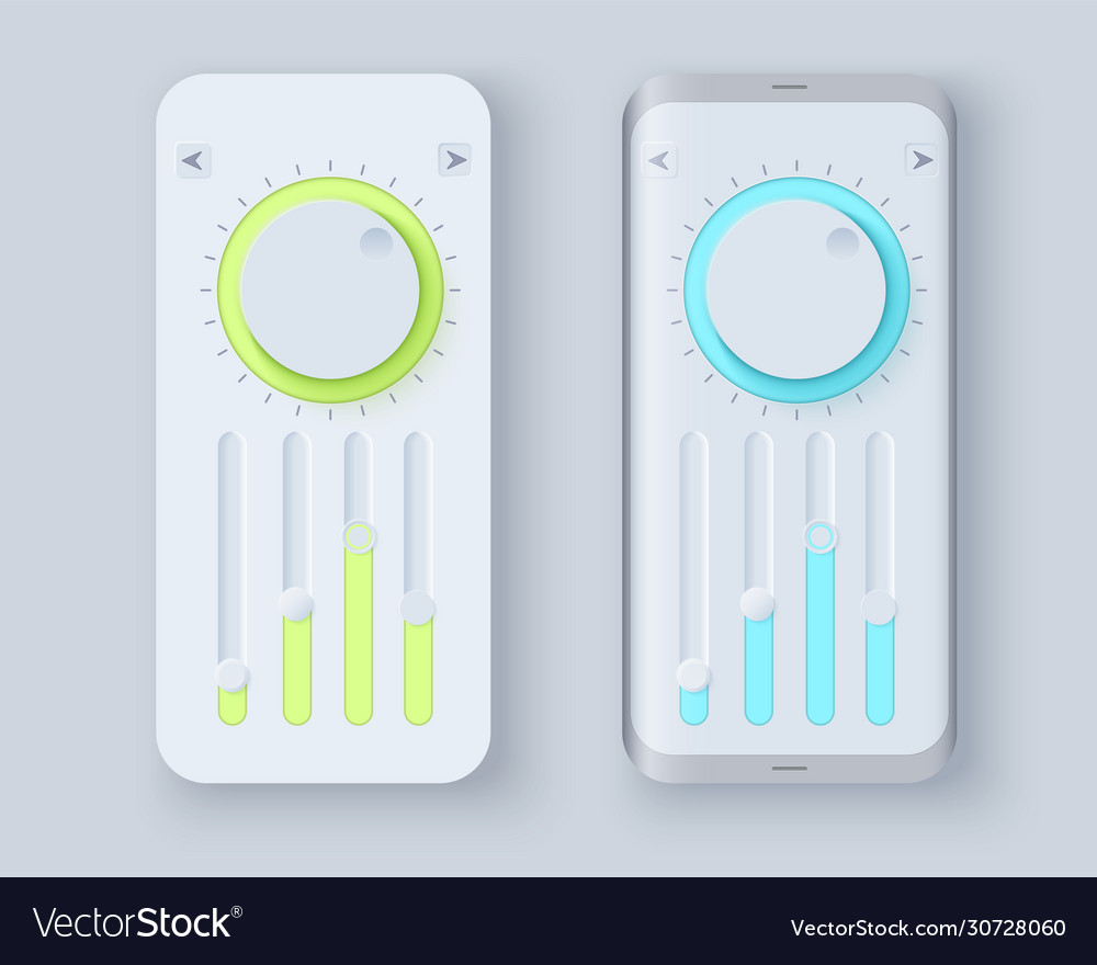 Neumorph ui kit on device screen vector image Neumorph ui kit on device screen
