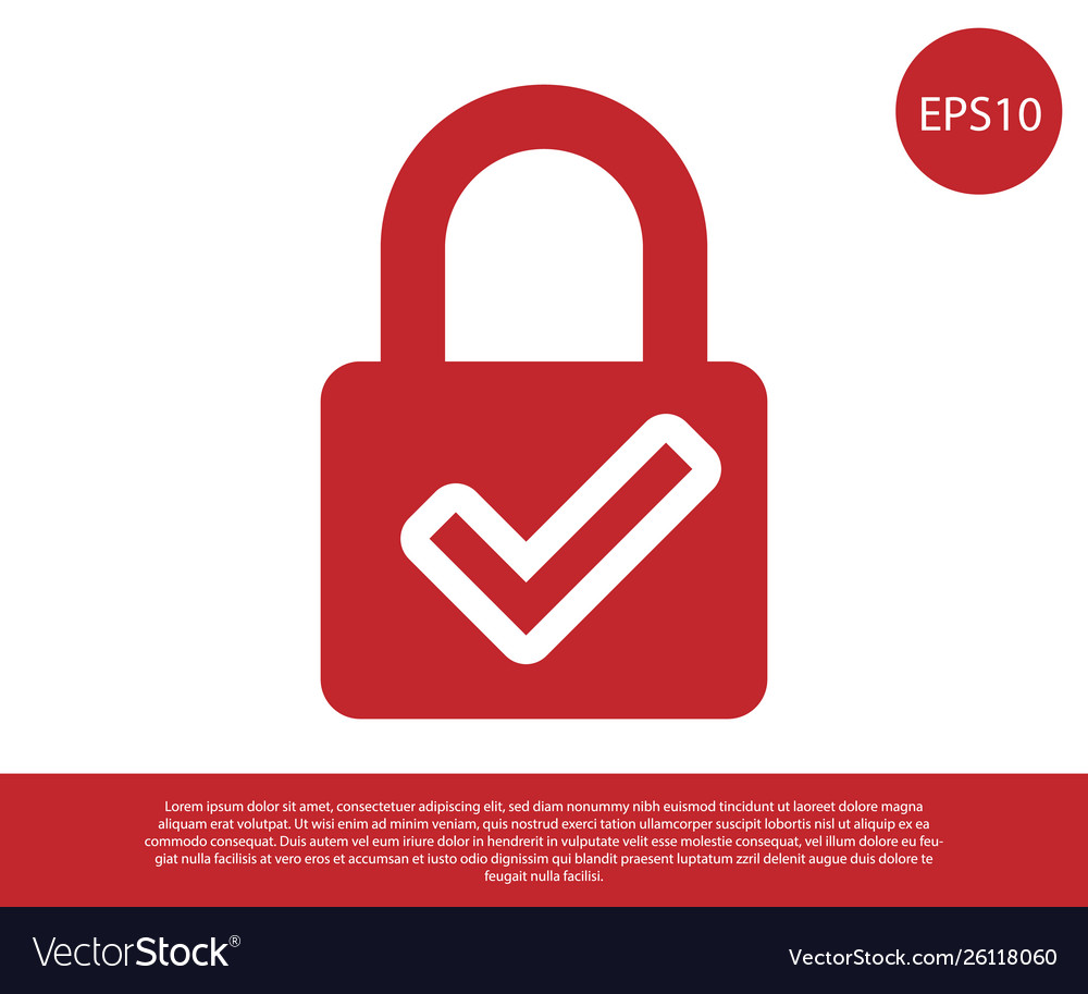 Red open padlock and check mark icon isolated Vector Image Red open padlock and check mark icon isolated