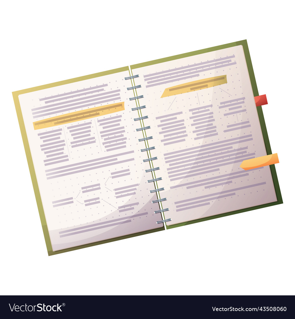 School Notebook with Text