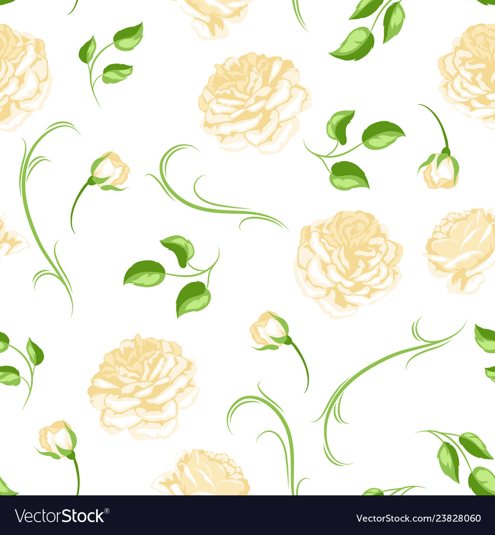 Seamless pattern with yellow roses beautiful