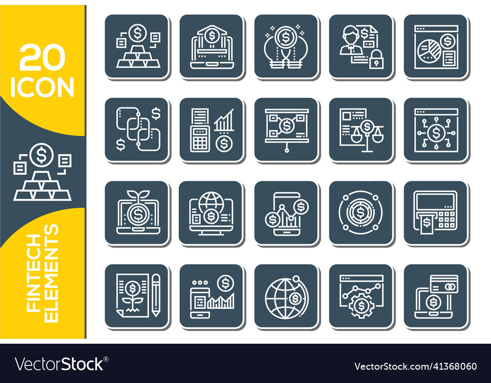 Set of monoweight linear icons and symbols