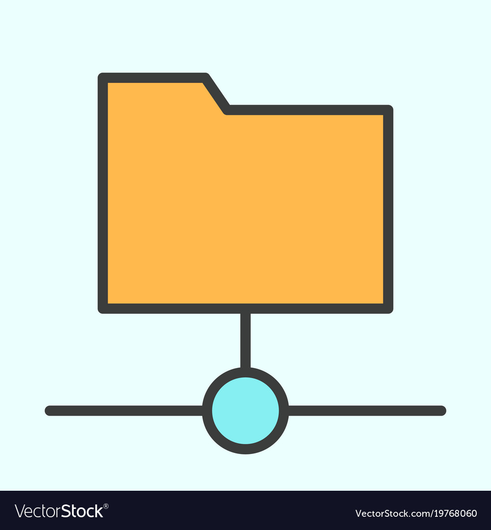 Shared folder line icon simple minimal pictograph