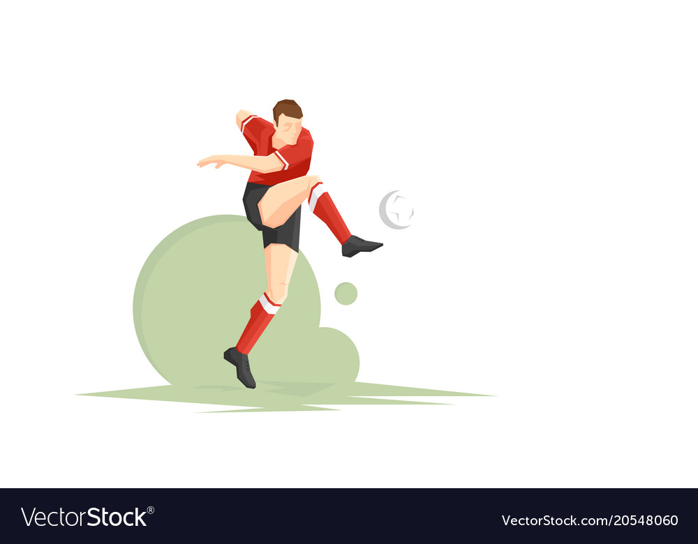 Soccer player kicking ball