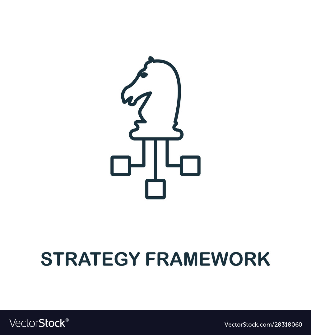 Strategy framework icon line style element from Vector Image