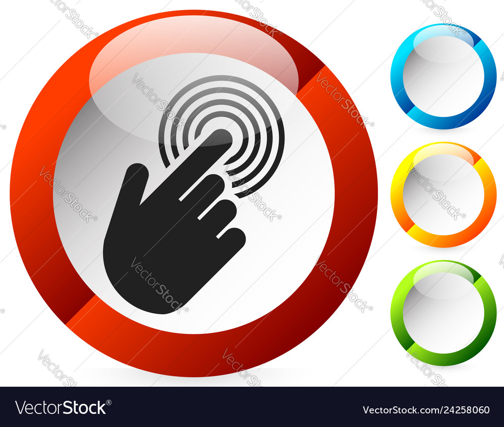 Tapping touchscreen on interface mobile phone icon vector image Tapping touchscreen on interface mobile phone icon