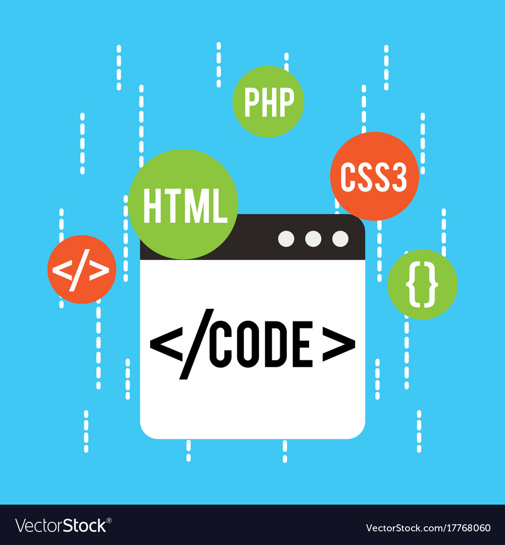 Download Web development code html css php Royalty Free Vector Image