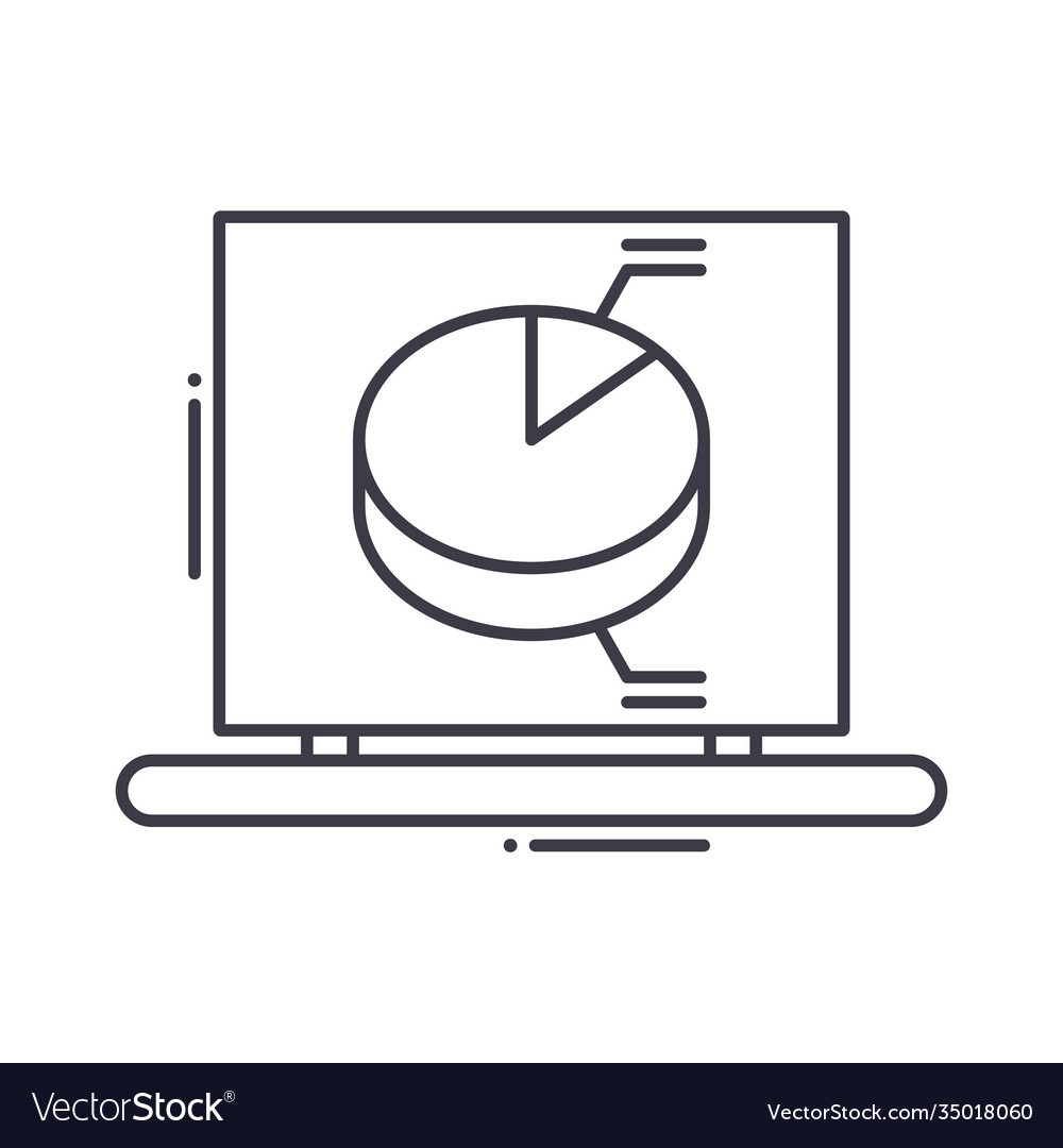 Web traffic analytics icon linear isolated vector image Web traffic analytics icon linear isolated