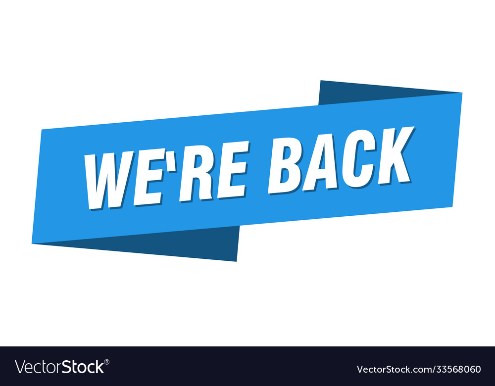 Were back banner template ribbon label sign