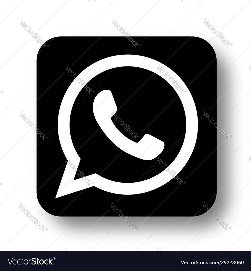 whatsapp logo vector black and white