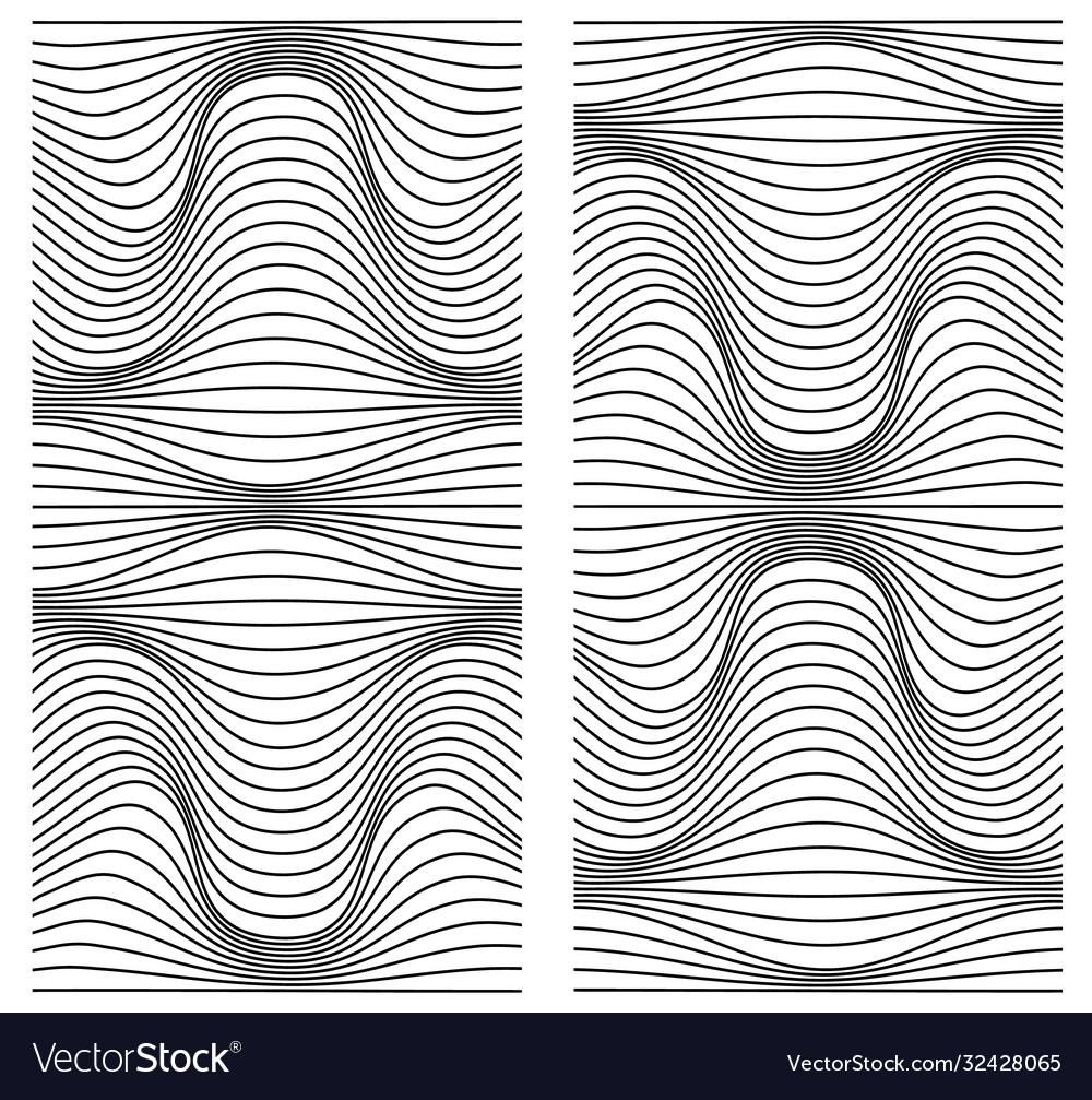 Abstract line patterns set vector image Abstract line patterns set