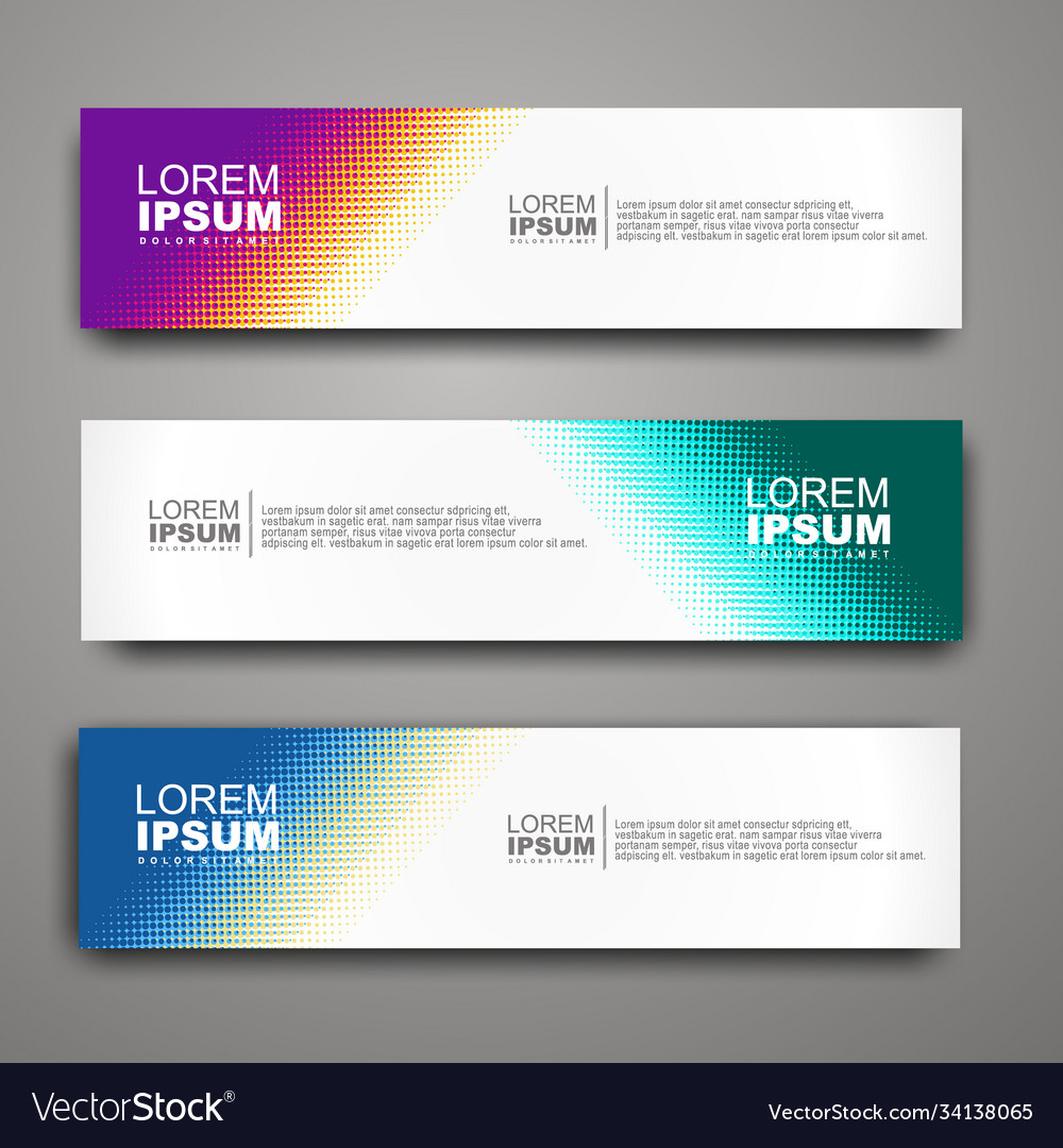 Abstract web banner design template with halftone Vector Image Abstract web banner design template with halftone