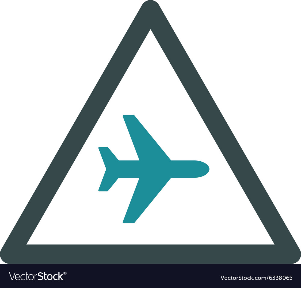 Airplane danger flat icon