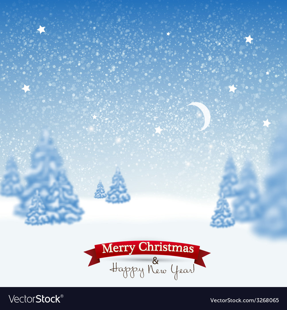 Beautiful christmas background with blurred Vector Image