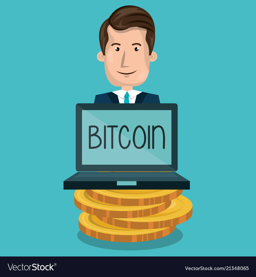 Businessman with bitcoin business