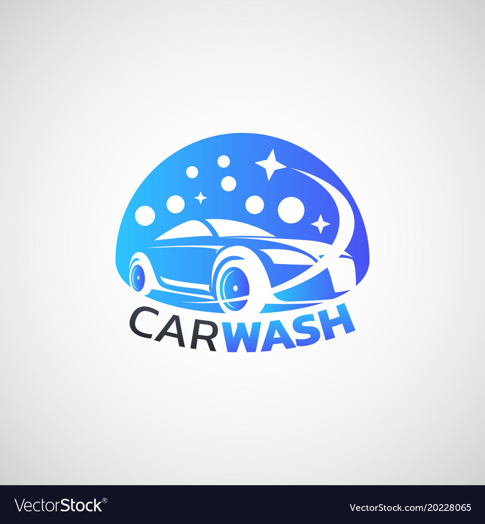 Car wash service logo design Royalty Free Vector Image