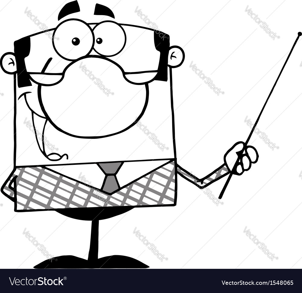 Cartoon teacher in class Royalty Free Vector Image