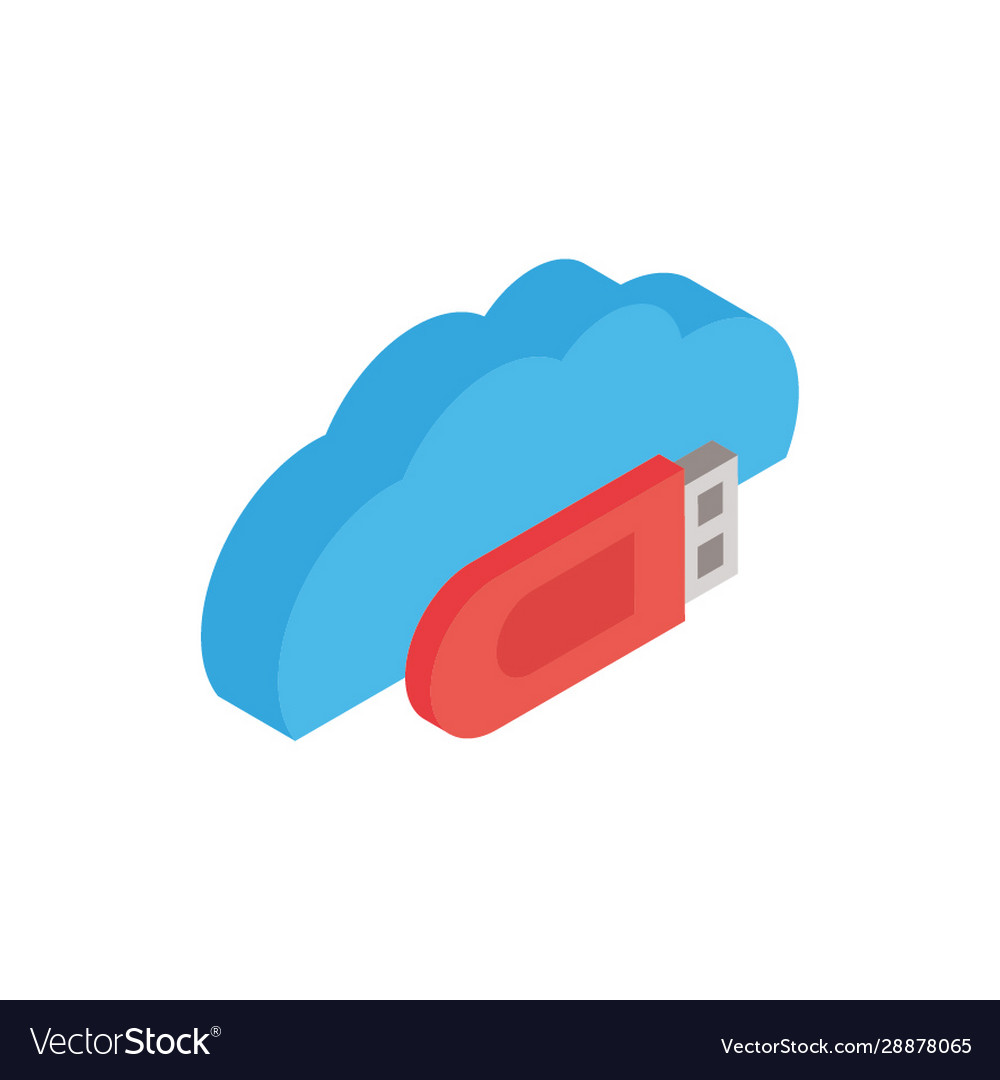 Cloud computing with usb memory Vector Image Cloud computing with usb memory