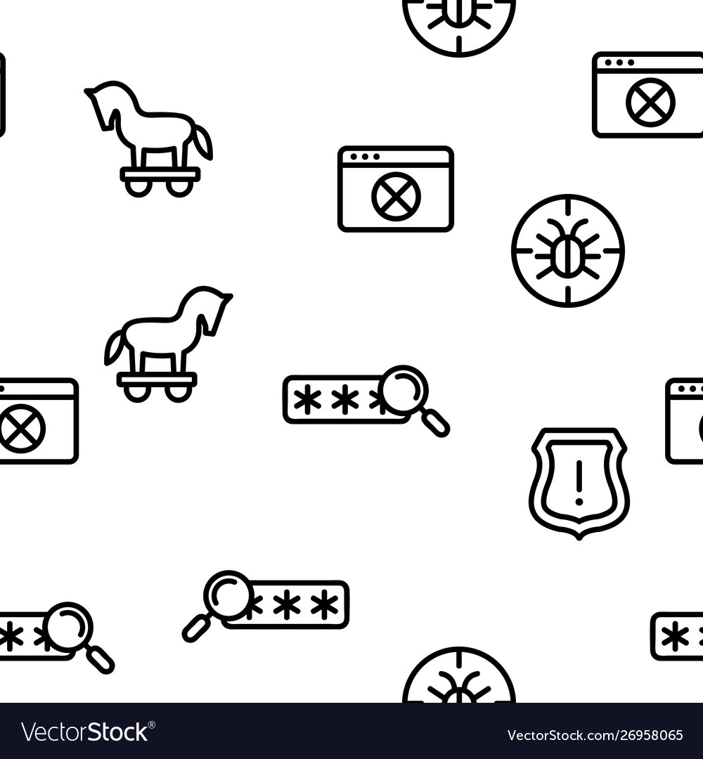 Cyber attack seamless pattern vector image Cyber attack seamless pattern