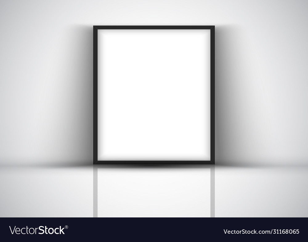 Display background with blank picture frame Vector Image