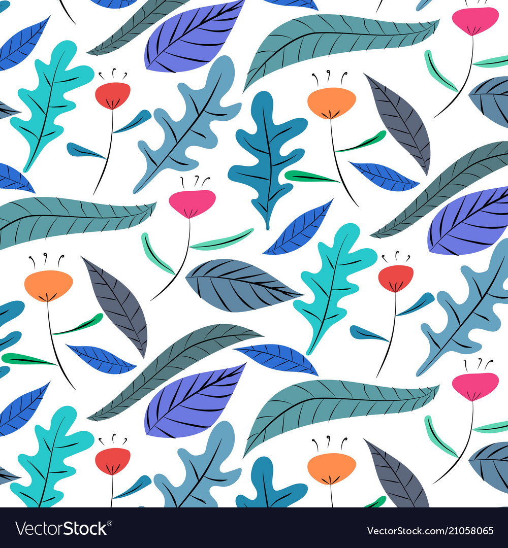 Hand drawn floral pattern background vector image Hand drawn floral pattern background
