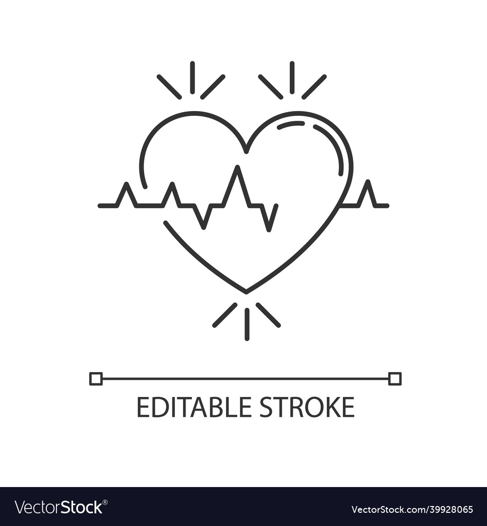 Heart pixel perfect linear icon pulse rate