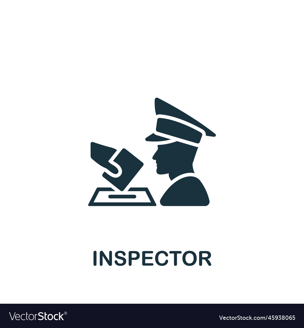 Inspector icon monochrome simple sign from Vector Image